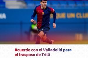 巴萨官方:小将特里利转会巴拉多利德,巴萨保留二转分成 巴萨官方:小将特里利转会巴拉多利德,巴萨保留二转分成