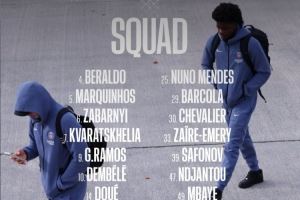 巴黎客战洛里昂大名单:登贝莱领衔锋线,马尔基尼奥斯坐镇后防 巴黎客战洛里昂大名单:登贝莱领衔锋线,马尔基尼奥斯坐镇后防