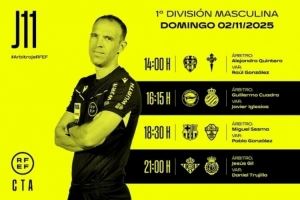 西甲第11轮部分场次裁判安排:塞斯马执法巴萨主场迎战埃尔切 西甲第11轮部分场次裁判安排:塞斯马执法巴萨主场迎战埃尔切